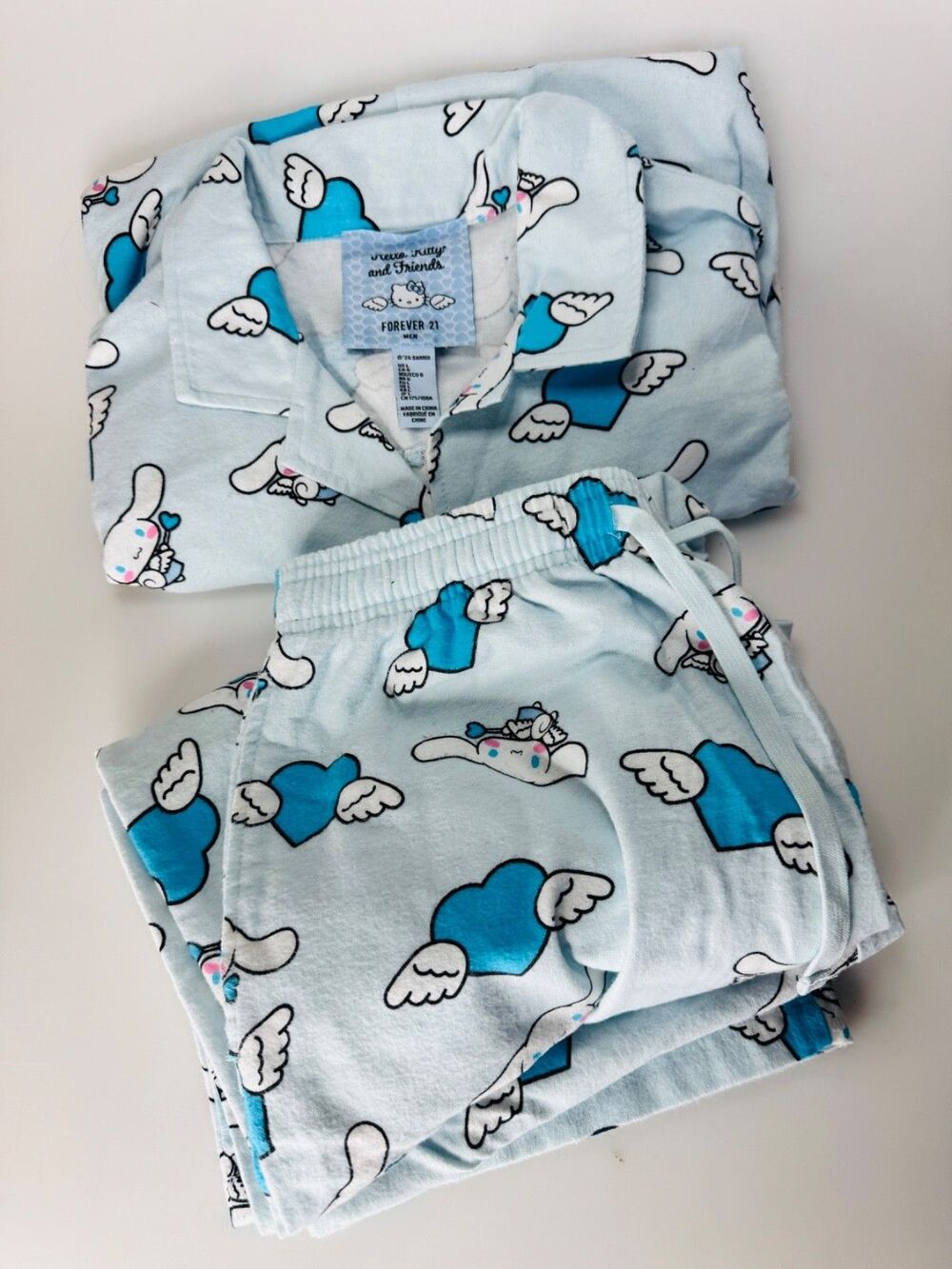 RARE Forever 21 Hello Kitty friends sanrio Cinnamoroll blue Pajama set Men’s L